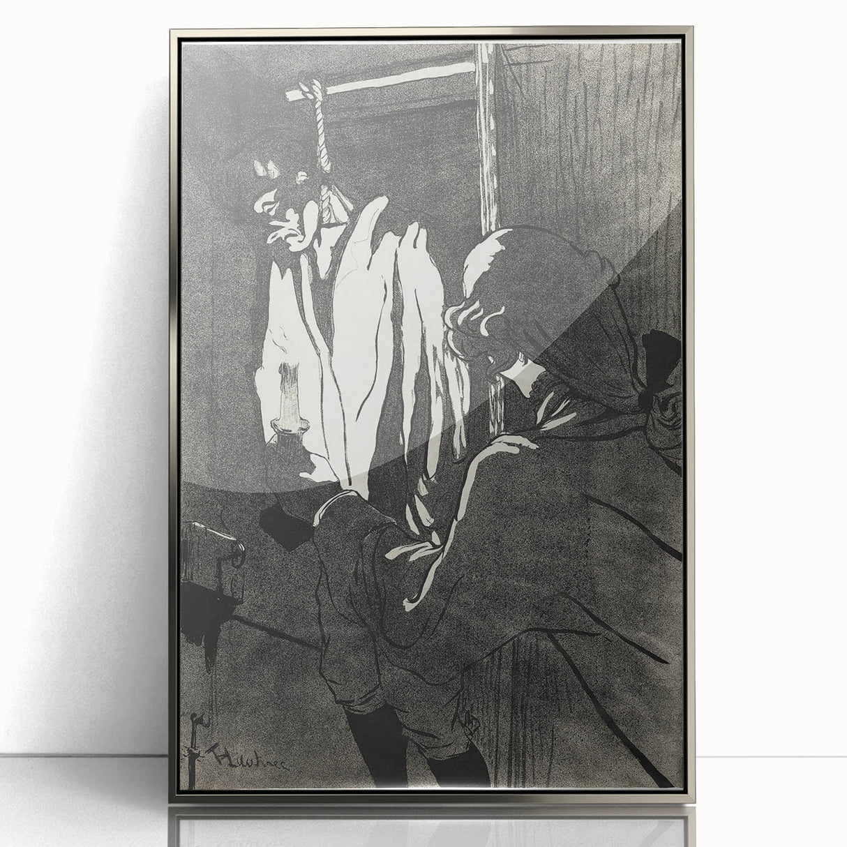 Impressionist Black-and-White Print - The Hanged Man by Toulouse-Lautrec