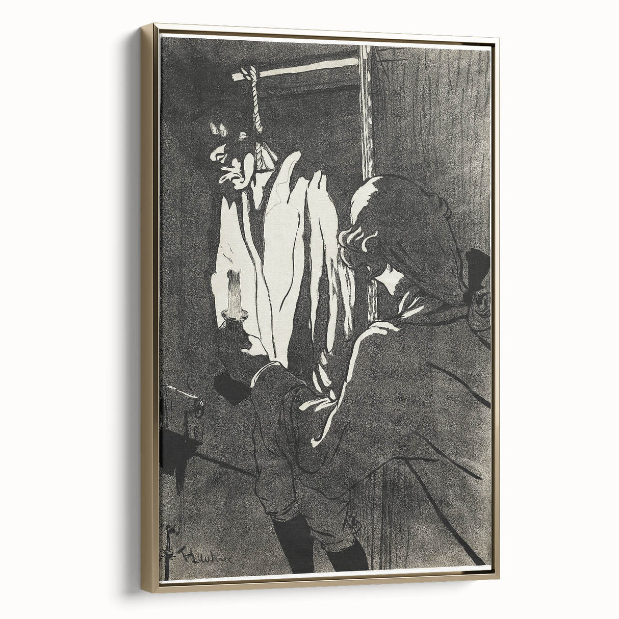 Impressionist Black-and-White Print - The Hanged Man by Toulouse-Lautrec