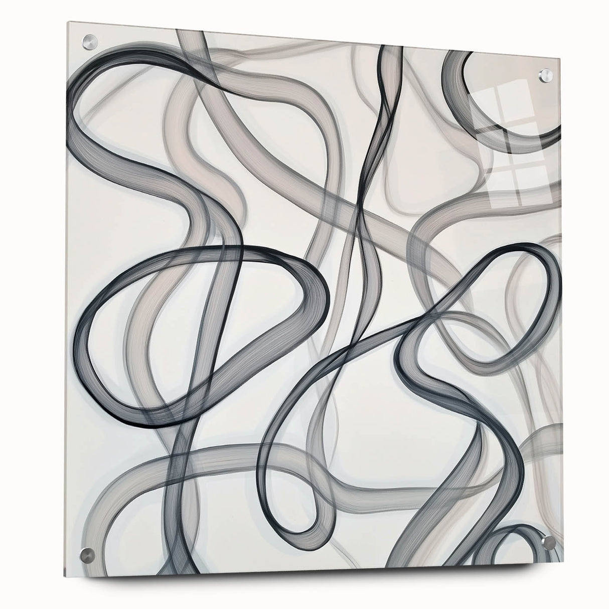 Black and White Abstract Bedroom Wall Art – Modern Canvas Print