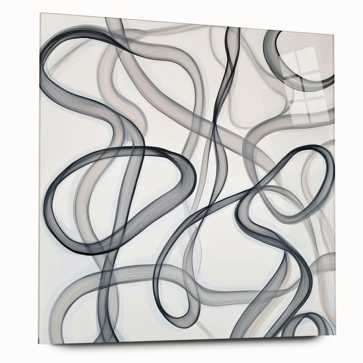 Black and White Abstract Bedroom Wall Art – Modern Canvas Print