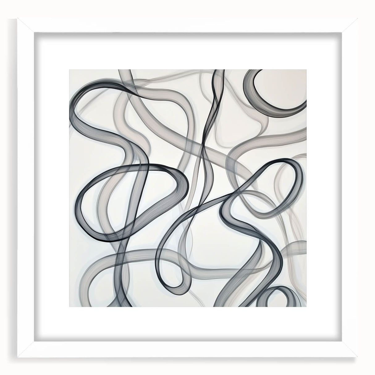 Black and White Abstract Bedroom Wall Art – Modern Canvas Print