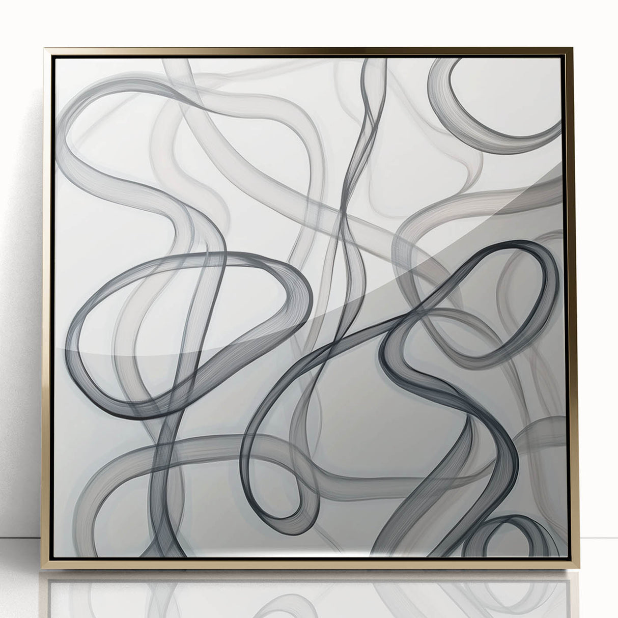 Black and White Abstract Bedroom Wall Art – Modern Canvas Print
