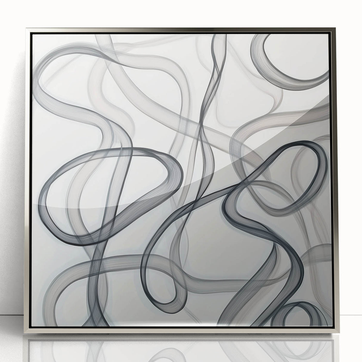 Black and White Abstract Bedroom Wall Art – Modern Canvas Print