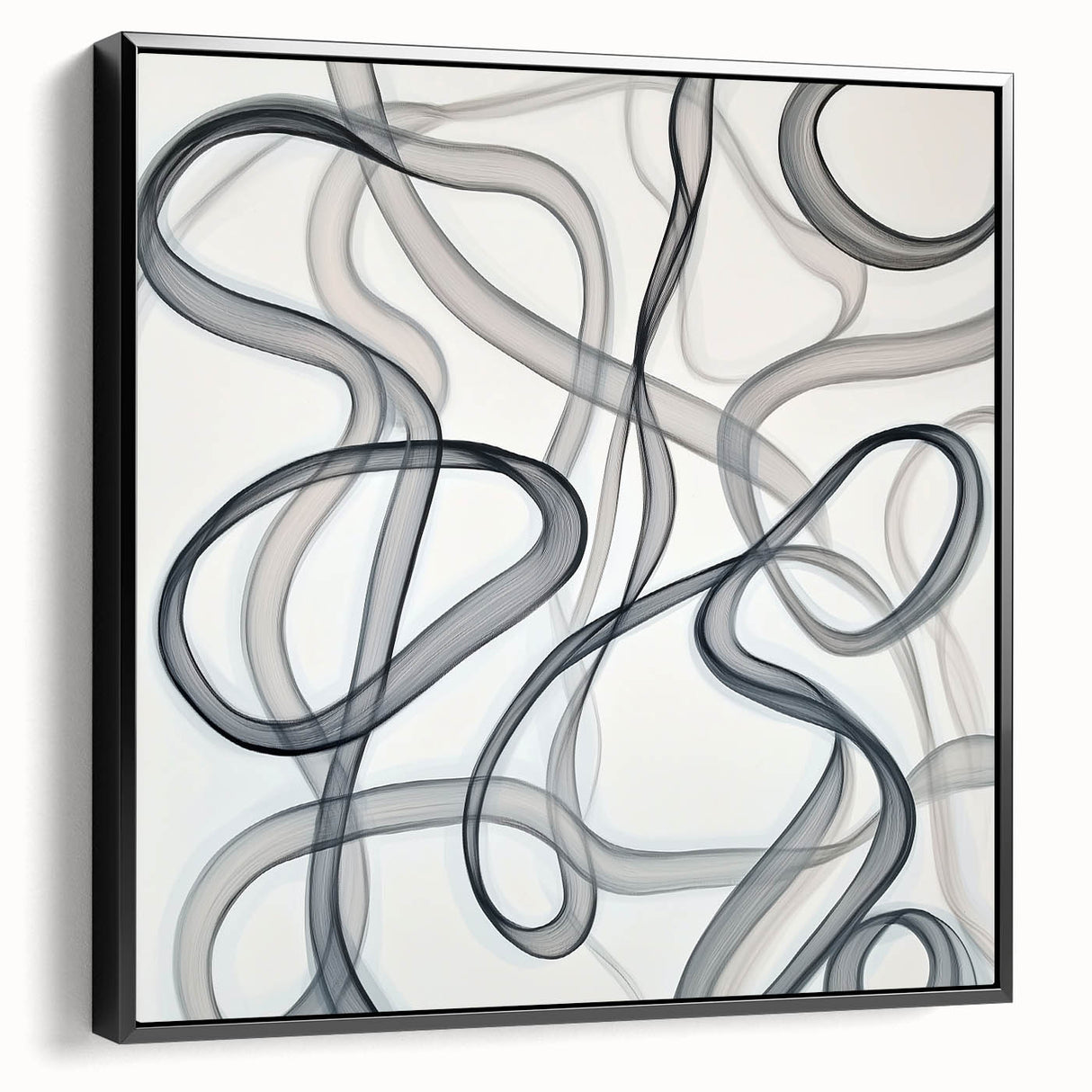 Black and White Abstract Bedroom Wall Art – Modern Canvas Print