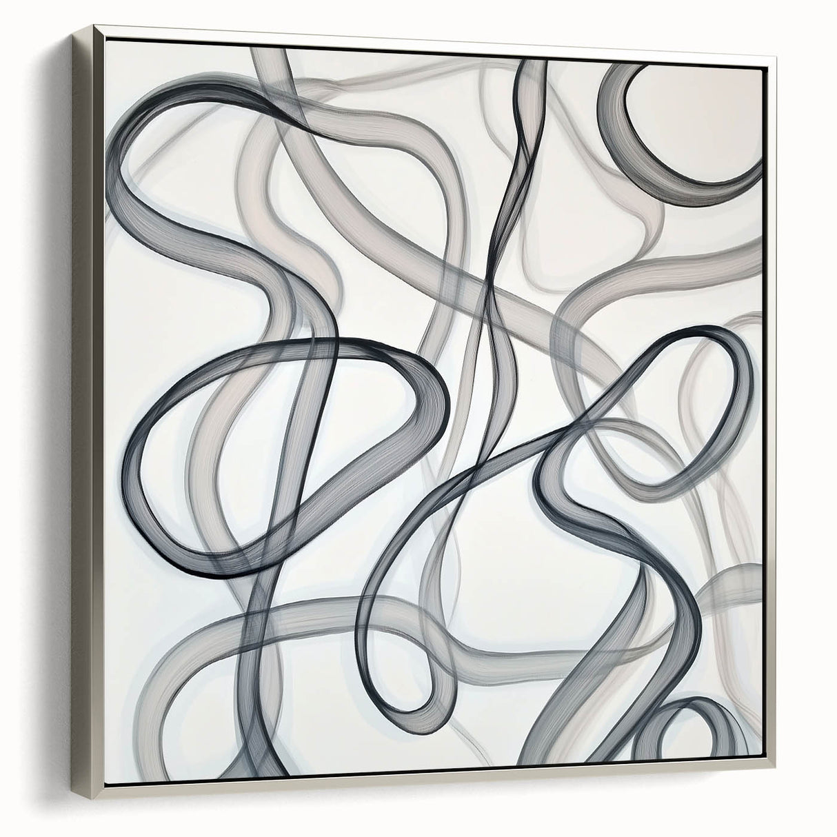 Black and White Abstract Bedroom Wall Art – Modern Canvas Print