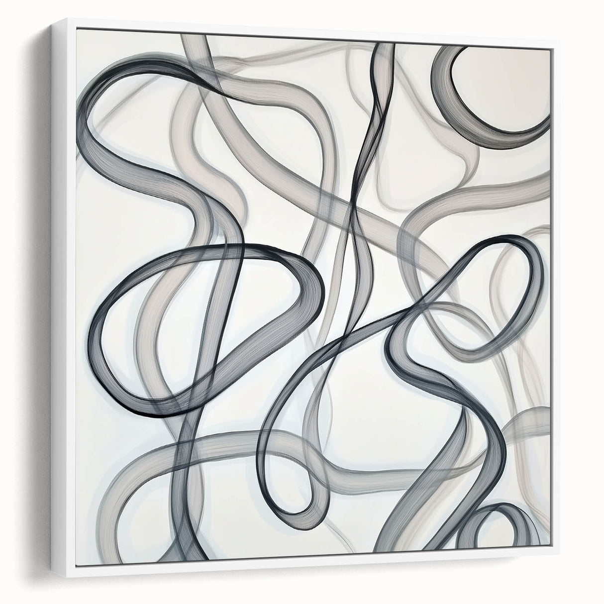 Black and White Abstract Bedroom Wall Art – Modern Canvas Print