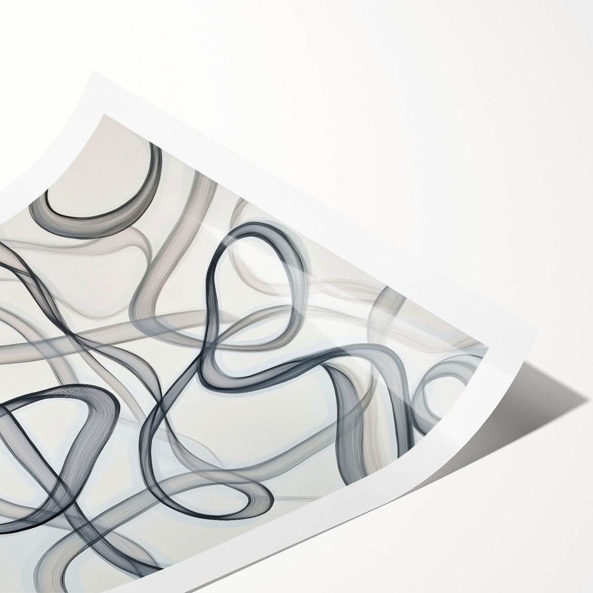 Black and White Abstract Bedroom Wall Art – Modern Canvas Print