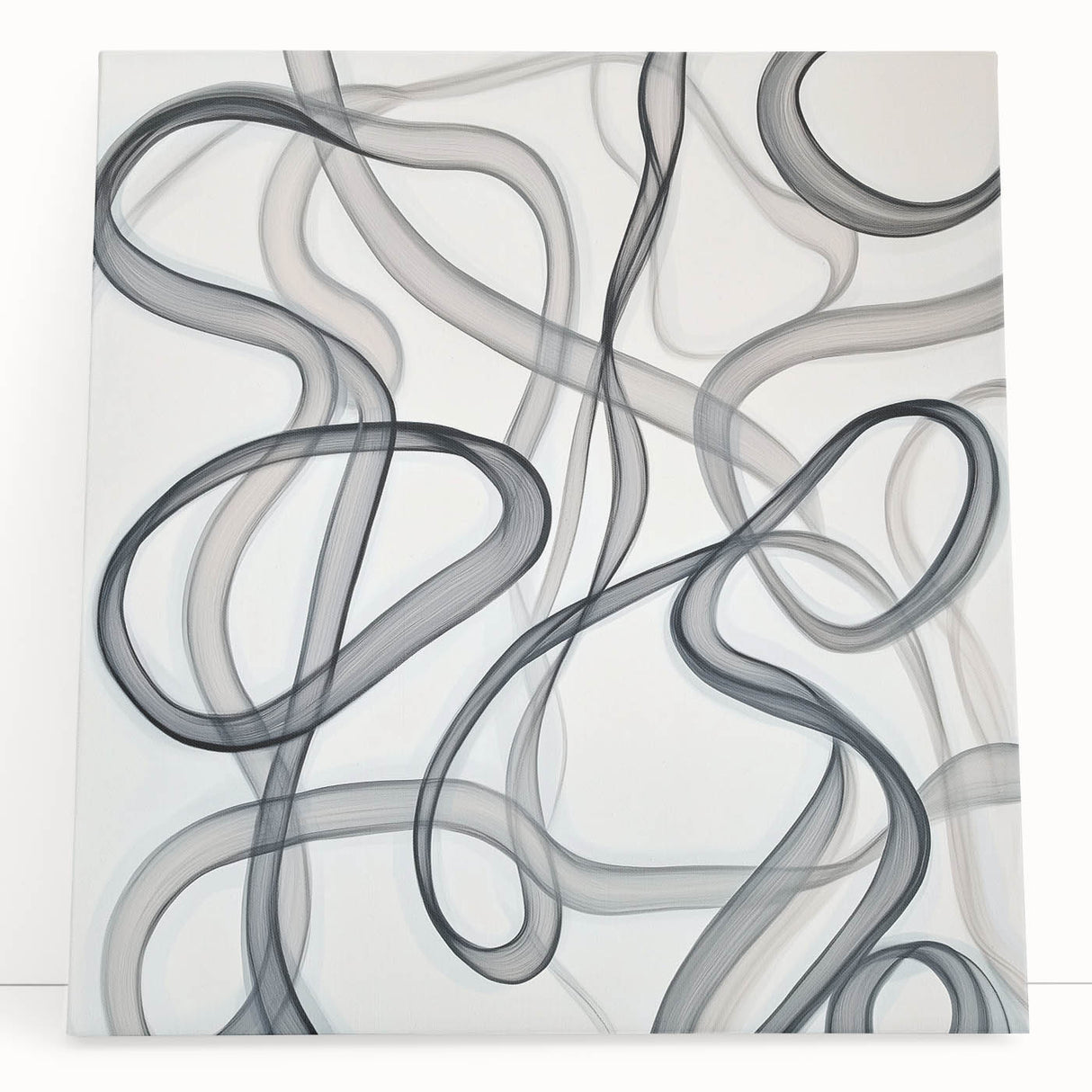 Black and White Abstract Bedroom Wall Art – Modern Canvas Print