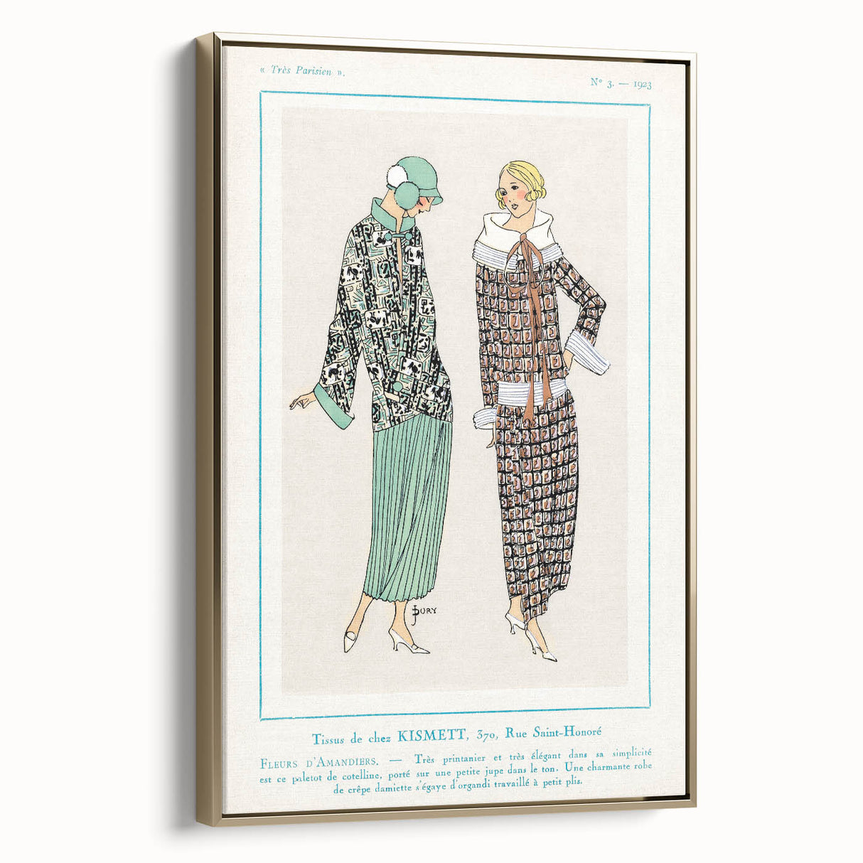 Vintage Art Deco Wall Art - Très Parisien Fashion Illustration 1923