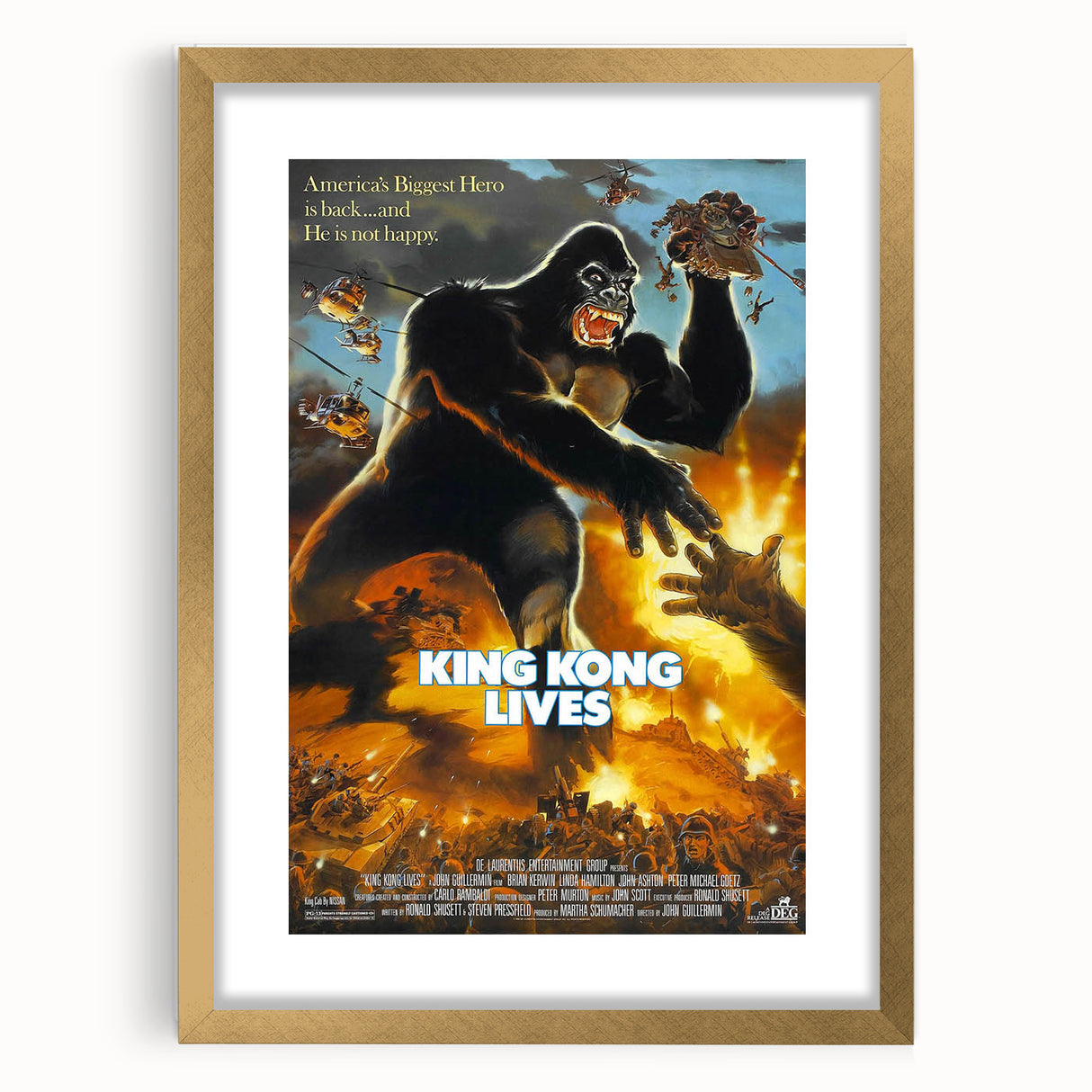 Retro King Kong Lives Poster Art - Vintage Monster Movie Prints