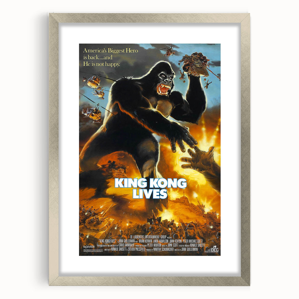 Retro King Kong Lives Poster Art - Vintage Monster Movie Prints