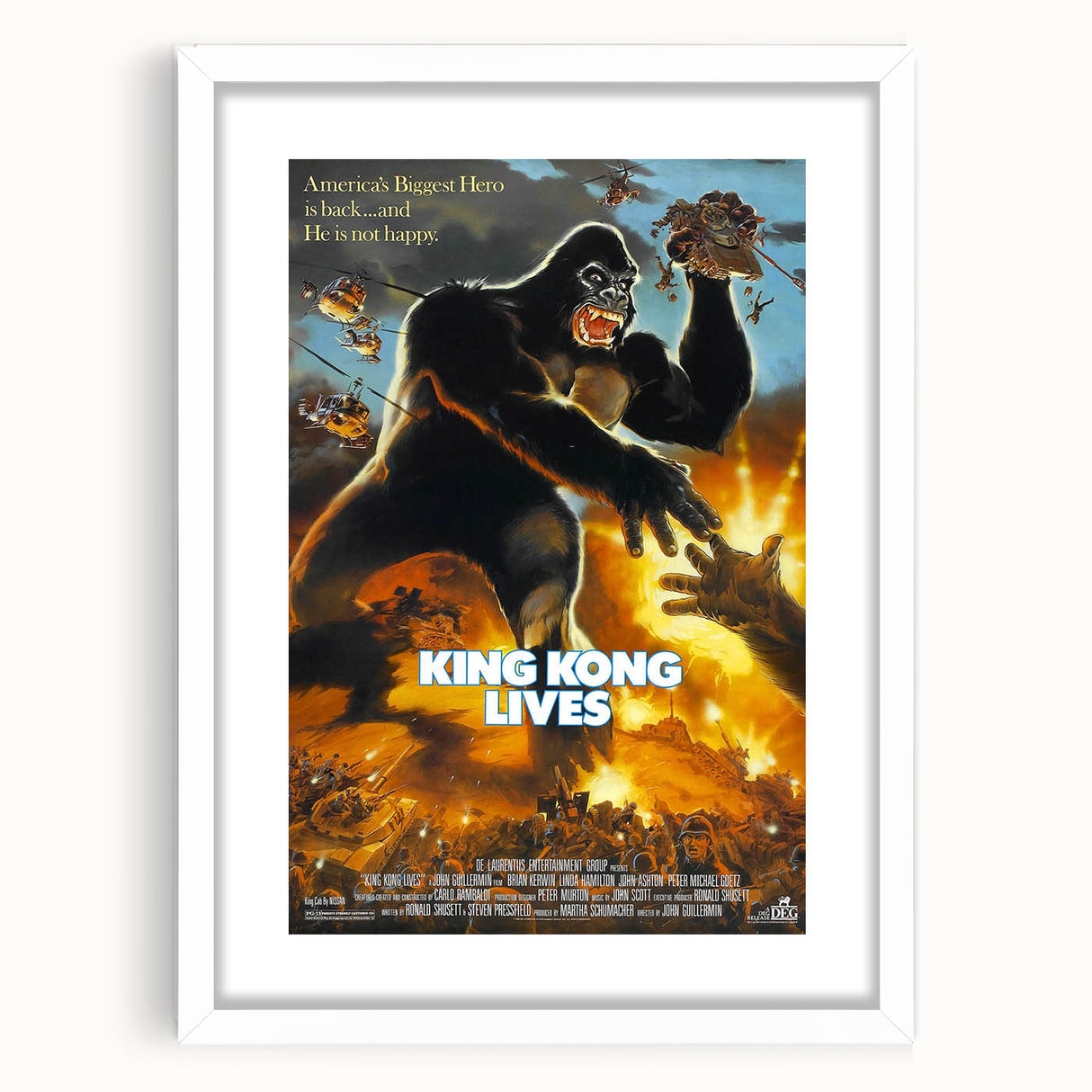 Retro King Kong Lives Poster Art - Vintage Monster Movie Prints