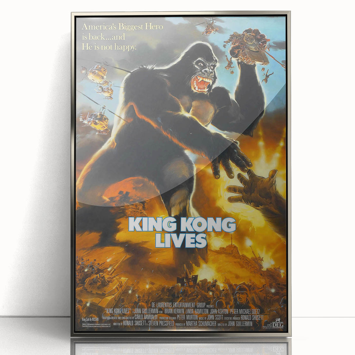 Retro King Kong Lives Poster Art - Vintage Monster Movie Prints