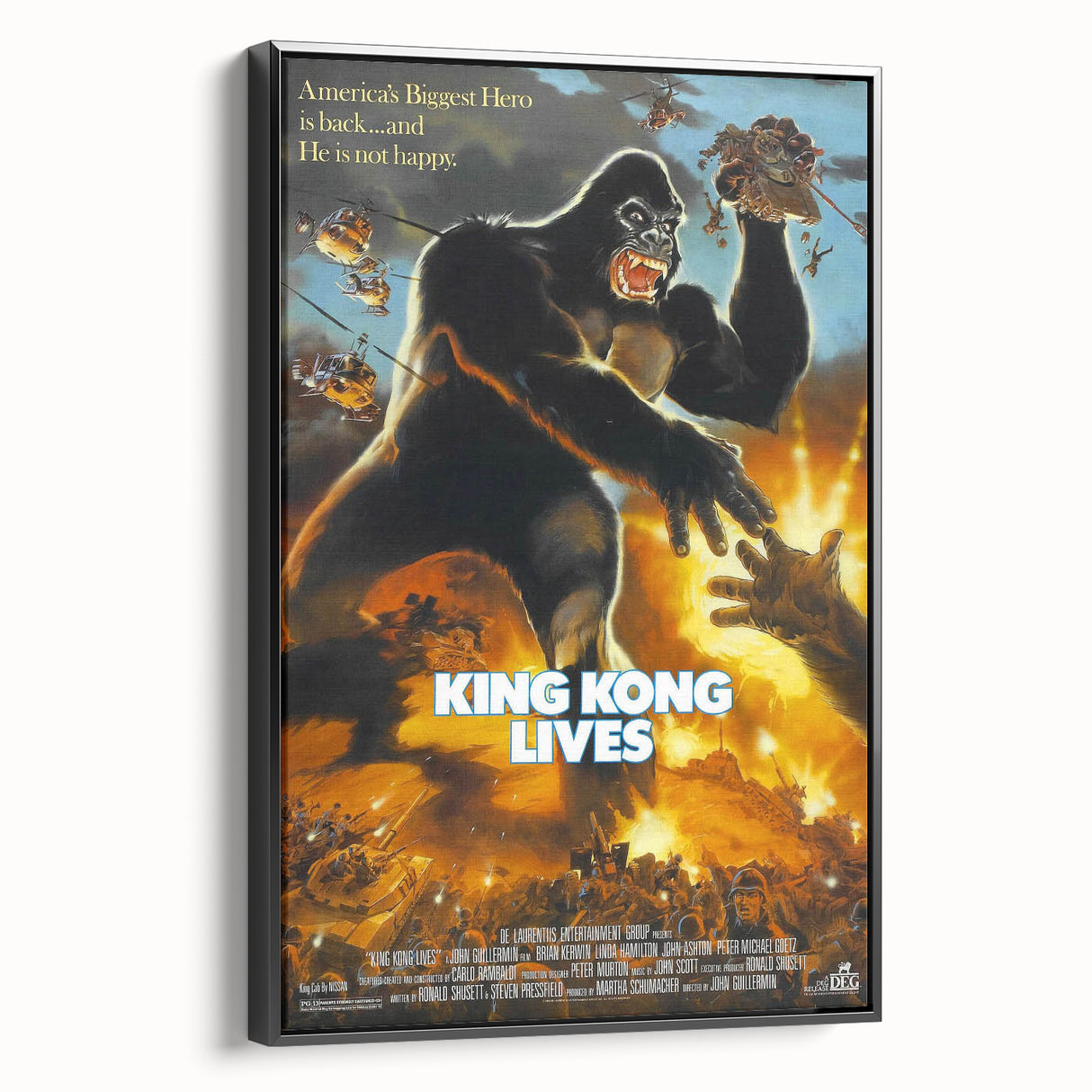 Retro King Kong Lives Poster Art - Vintage Monster Movie Prints
