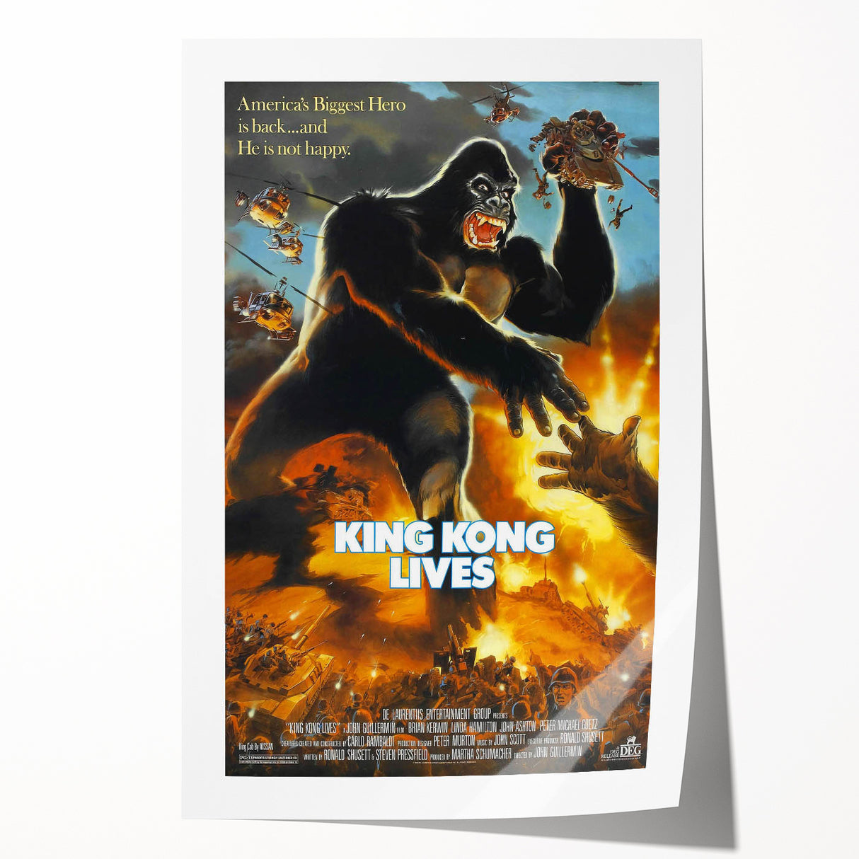 Retro King Kong Lives Poster Art - Vintage Monster Movie Prints
