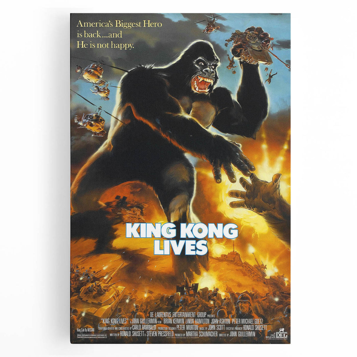 Retro King Kong Lives Poster Art - Vintage Monster Movie Prints