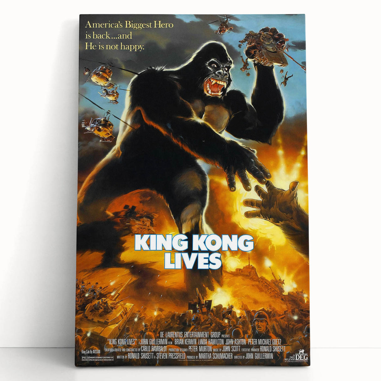 Retro King Kong Lives Poster Art - Vintage Monster Movie Prints