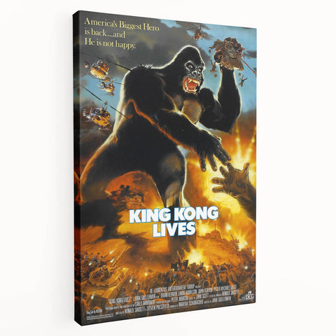 Retro King Kong Lives Poster Art - Vintage Monster Movie Prints