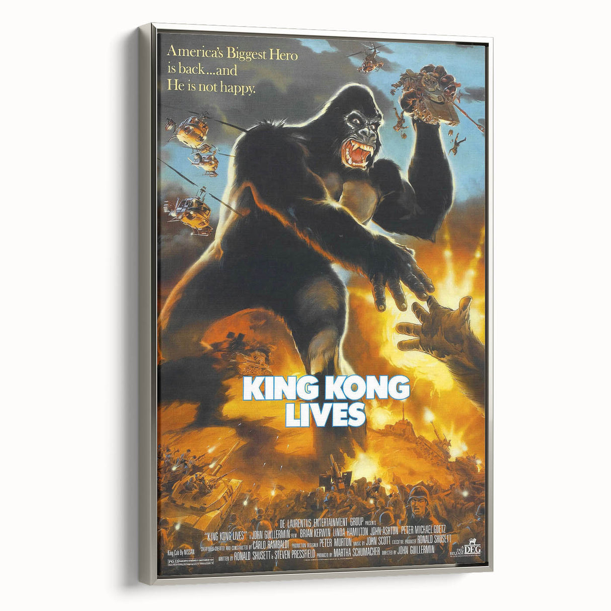 Retro King Kong Lives Poster Art - Vintage Monster Movie Prints
