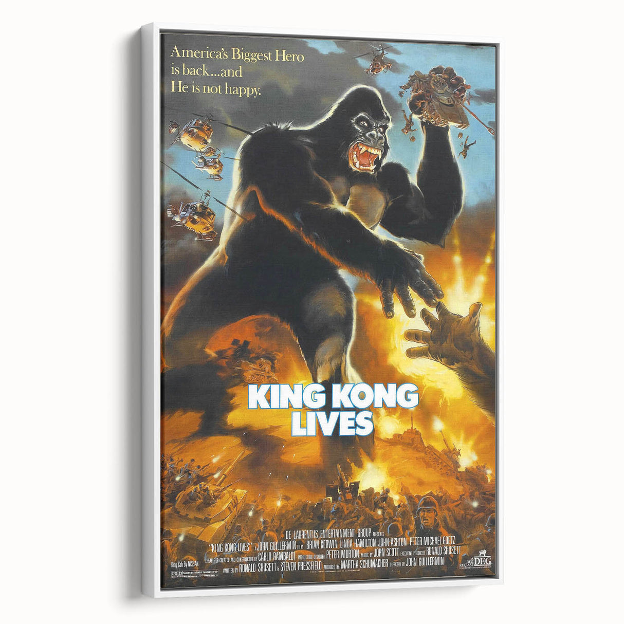 Retro King Kong Lives Poster Art - Vintage Monster Movie Prints