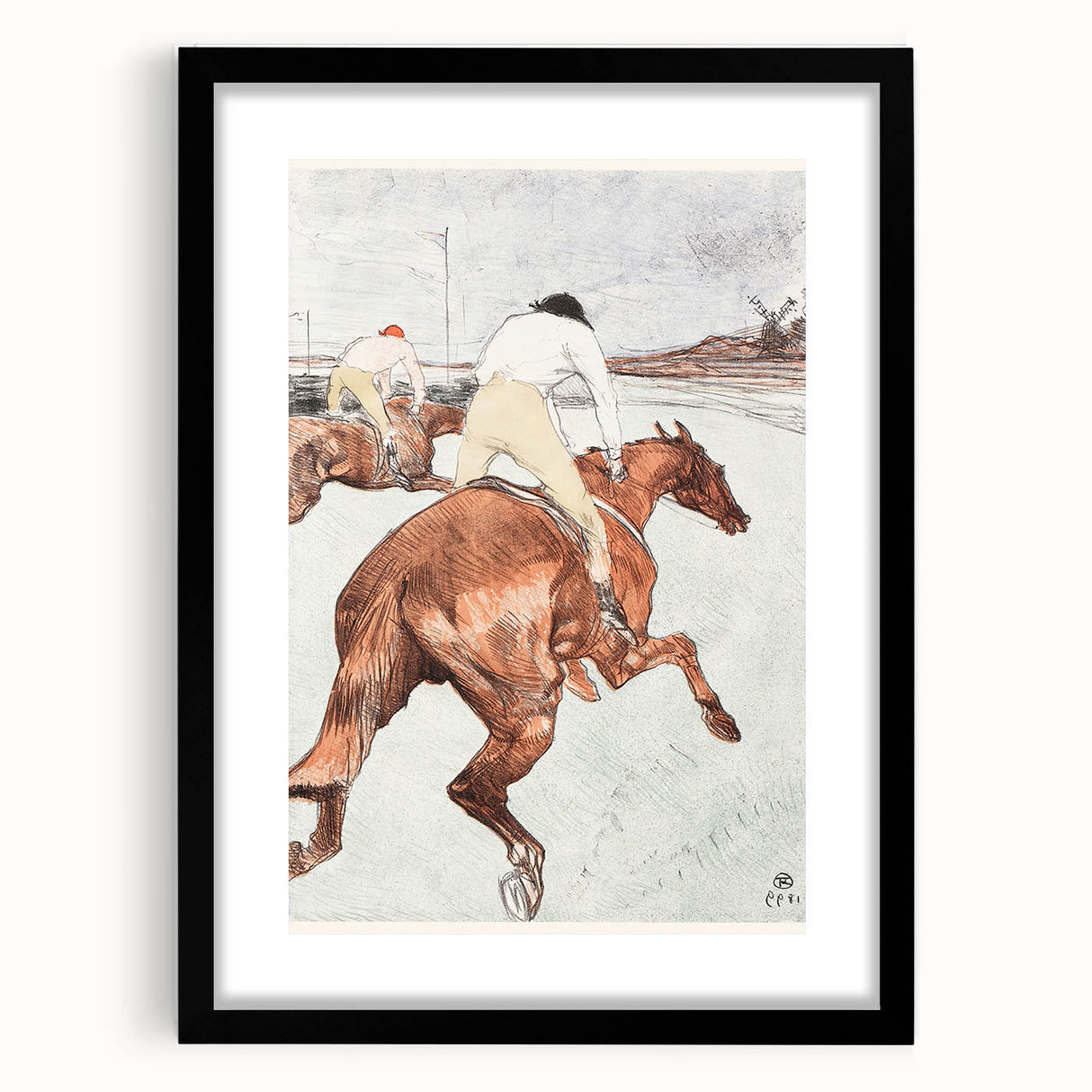 Impressionist Jockey Scene - The Jockey by Toulouse-Lautrec Print