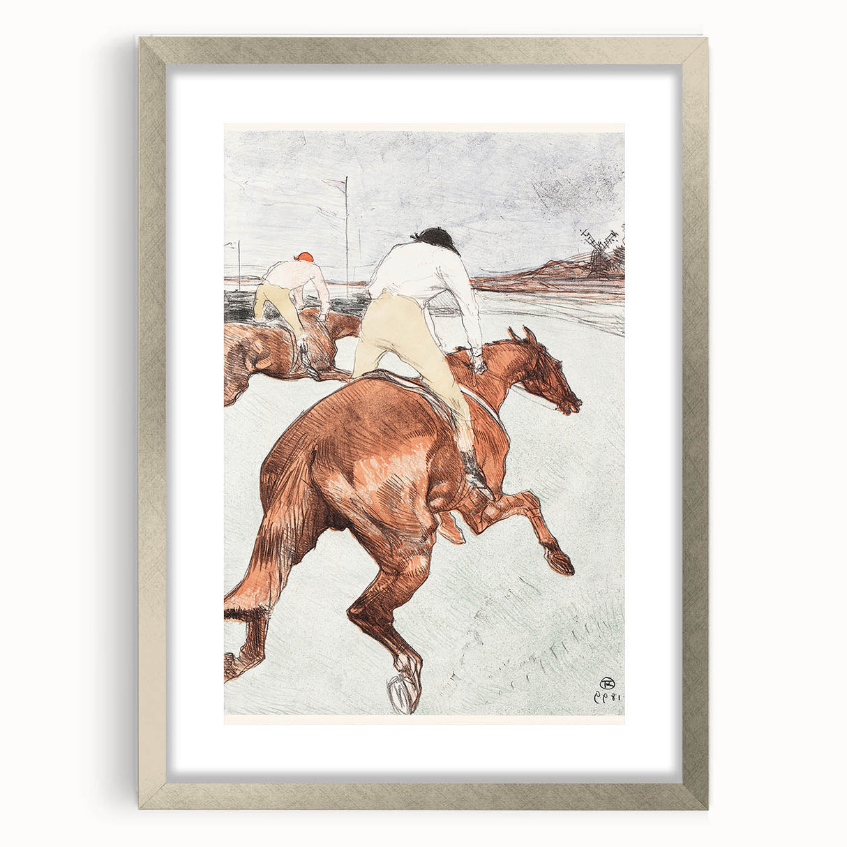 Impressionist Jockey Scene - The Jockey by Toulouse-Lautrec Print