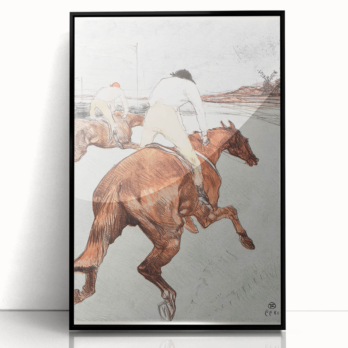 Impressionist Jockey Scene - The Jockey by Toulouse-Lautrec Print