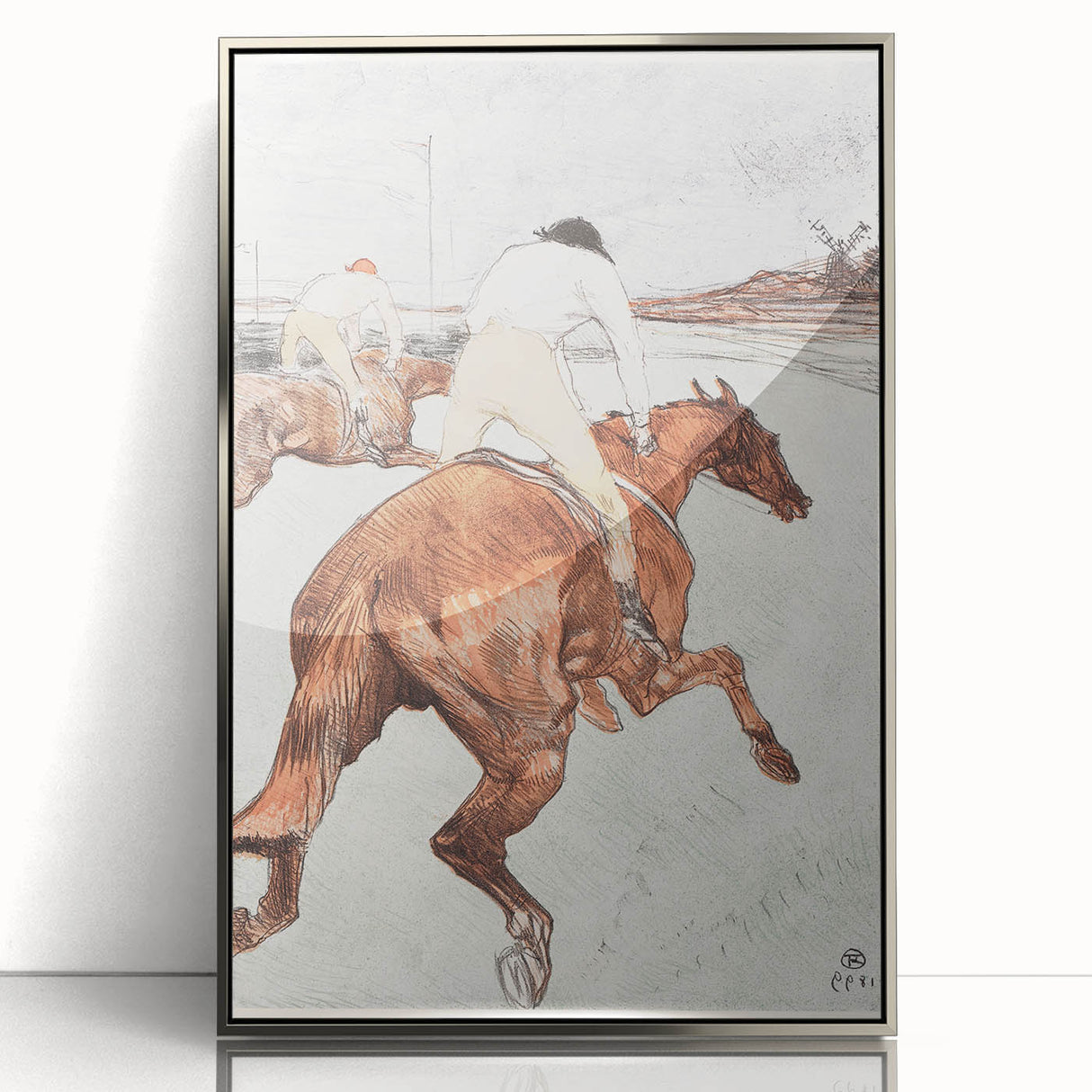 Impressionist Jockey Scene - The Jockey by Toulouse-Lautrec Print