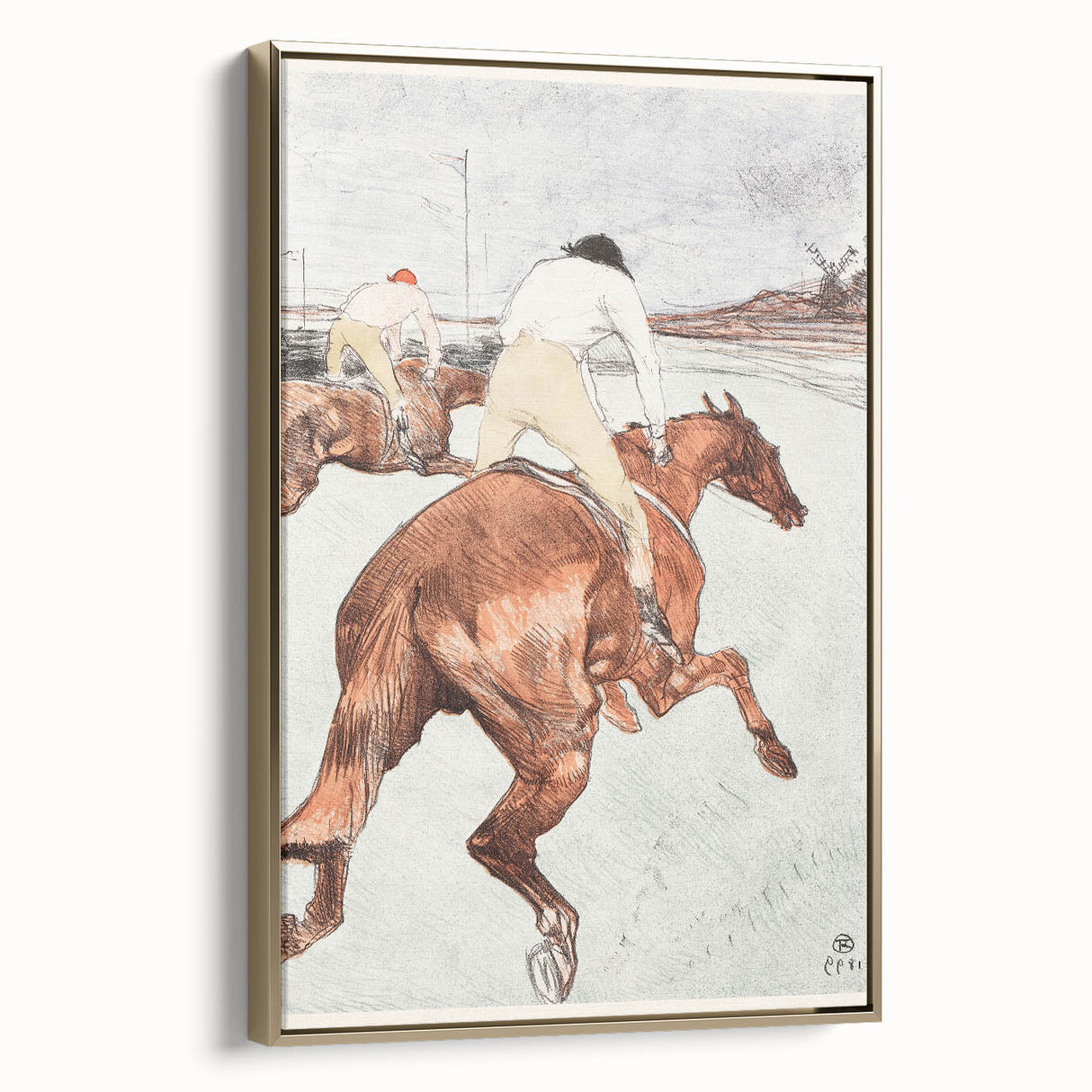 Impressionist Jockey Scene - The Jockey by Toulouse-Lautrec Print