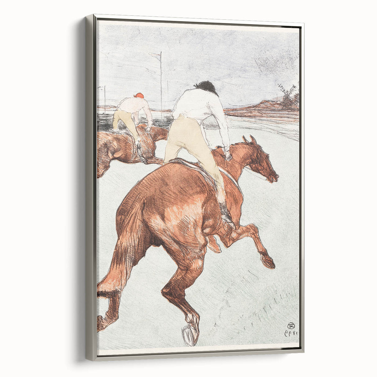 Impressionist Jockey Scene - The Jockey by Toulouse-Lautrec Print