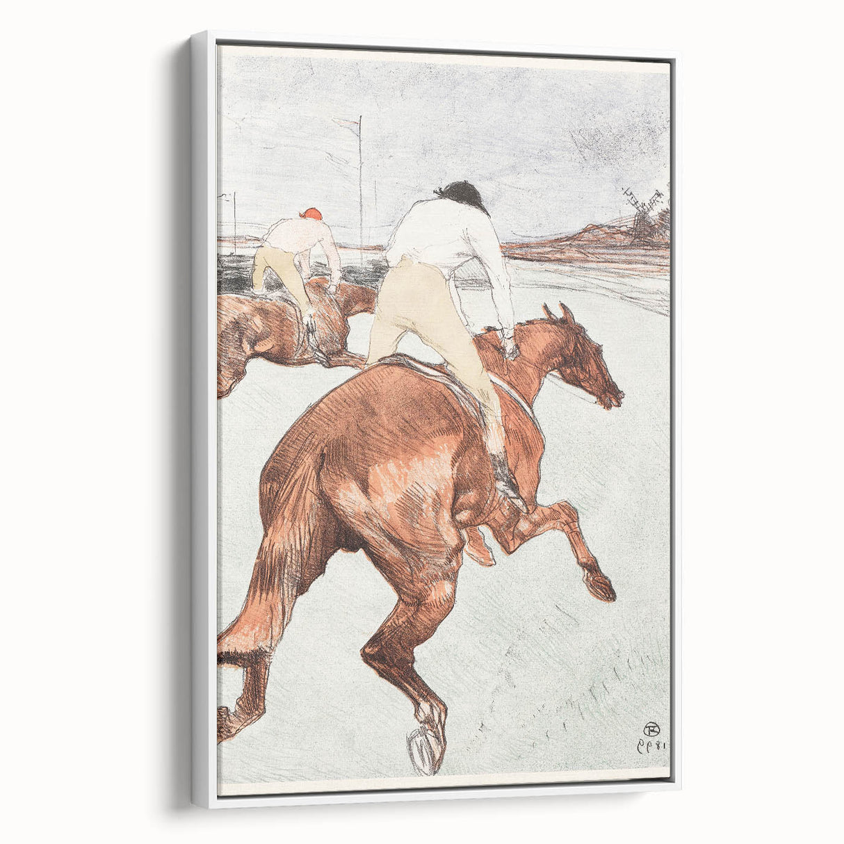 Impressionist Jockey Scene - The Jockey by Toulouse-Lautrec Print