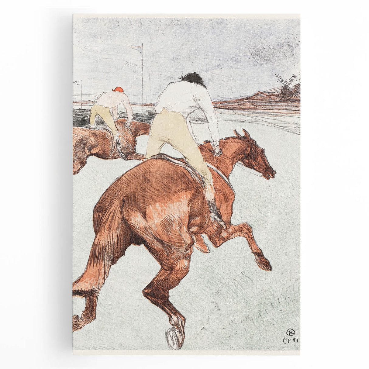 Impressionist Jockey Scene - The Jockey by Toulouse-Lautrec Print