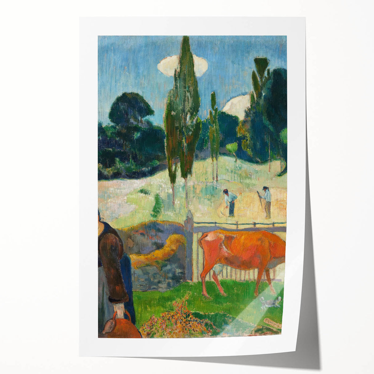 Impressionist Landscape - The Red Cow by Paul Gauguin