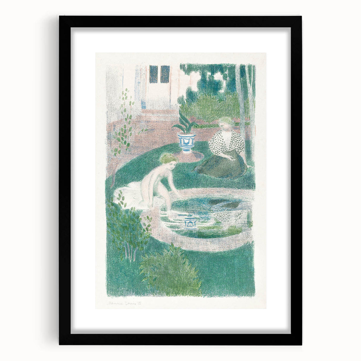 Impressionist Scene - Reflection in the Fountain by Maurice Denis