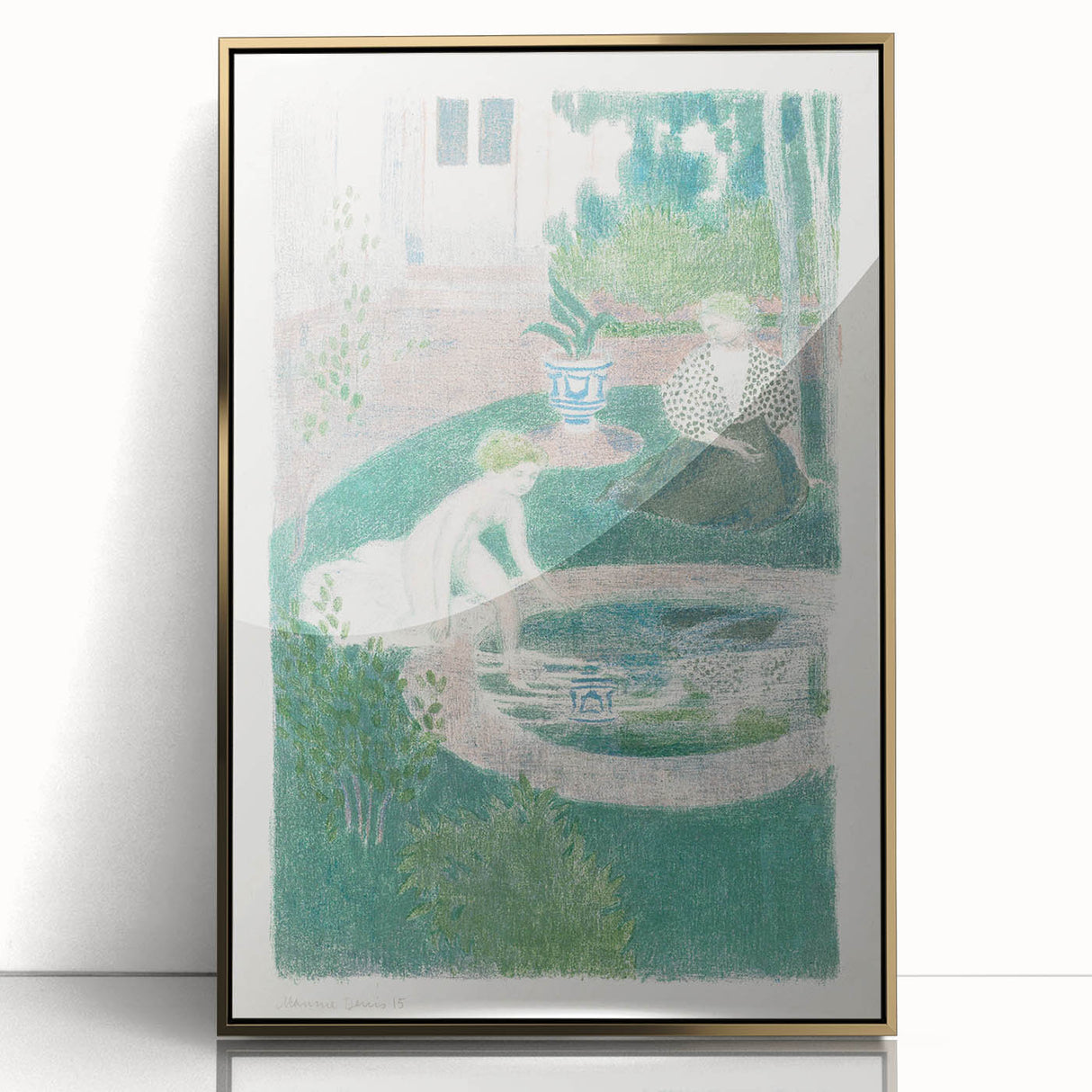 Impressionist Scene - Reflection in the Fountain by Maurice Denis