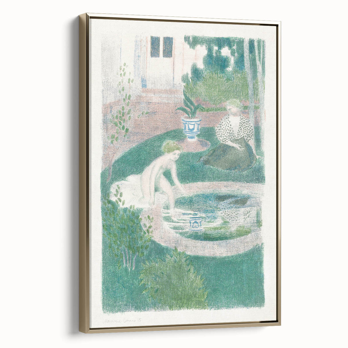 Impressionist Scene - Reflection in the Fountain by Maurice Denis