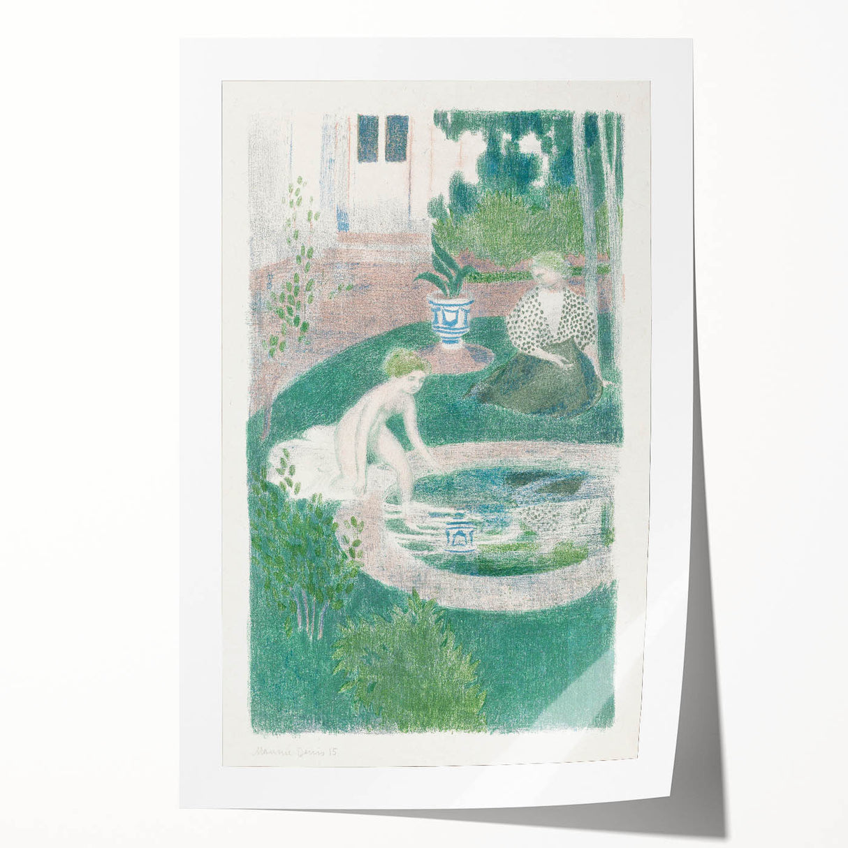Impressionist Scene - Reflection in the Fountain by Maurice Denis