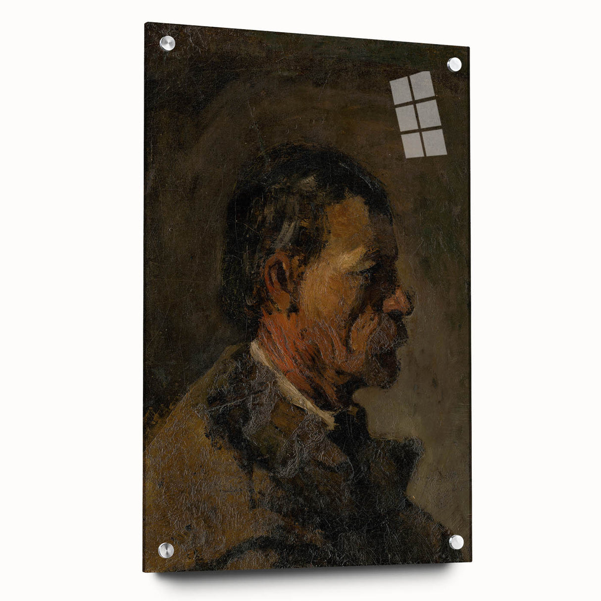 Romanticism Art: Older Man Profile by Mednyánszky Canvas Print