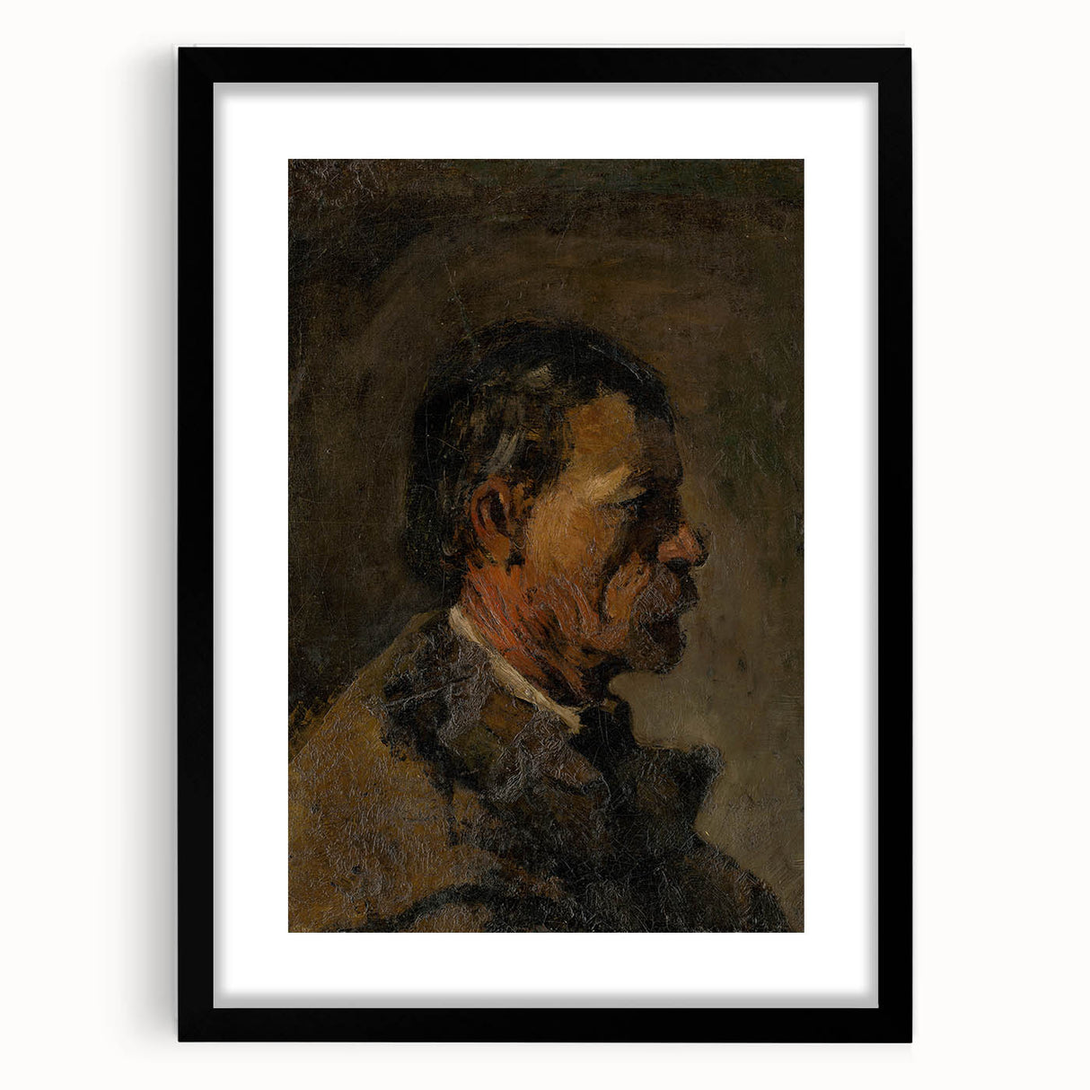 Romanticism Art: Older Man Profile by Mednyánszky Canvas Print
