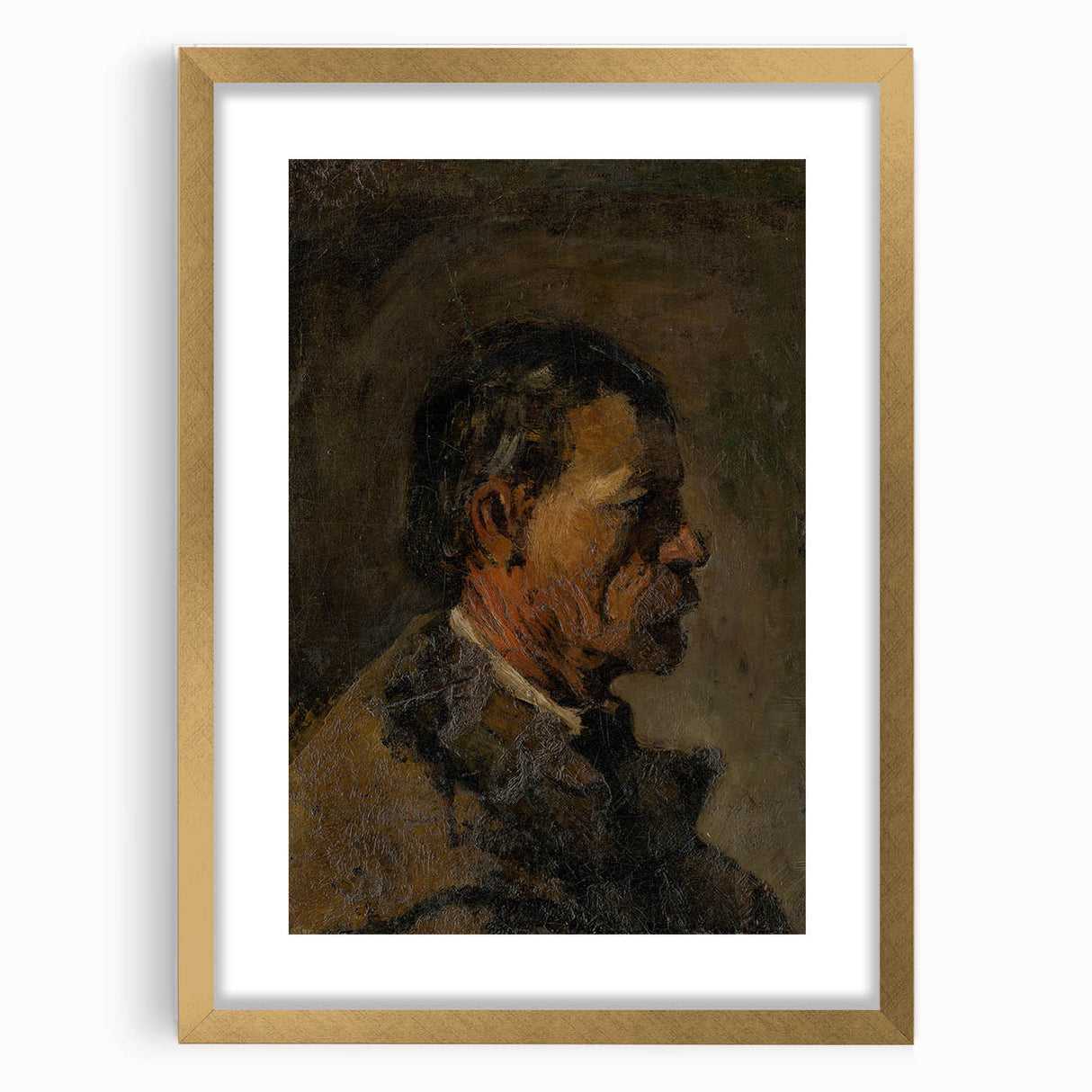 Romanticism Art: Older Man Profile by Mednyánszky Canvas Print