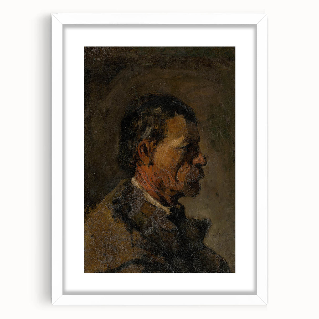Romanticism Art: Older Man Profile by Mednyánszky Canvas Print