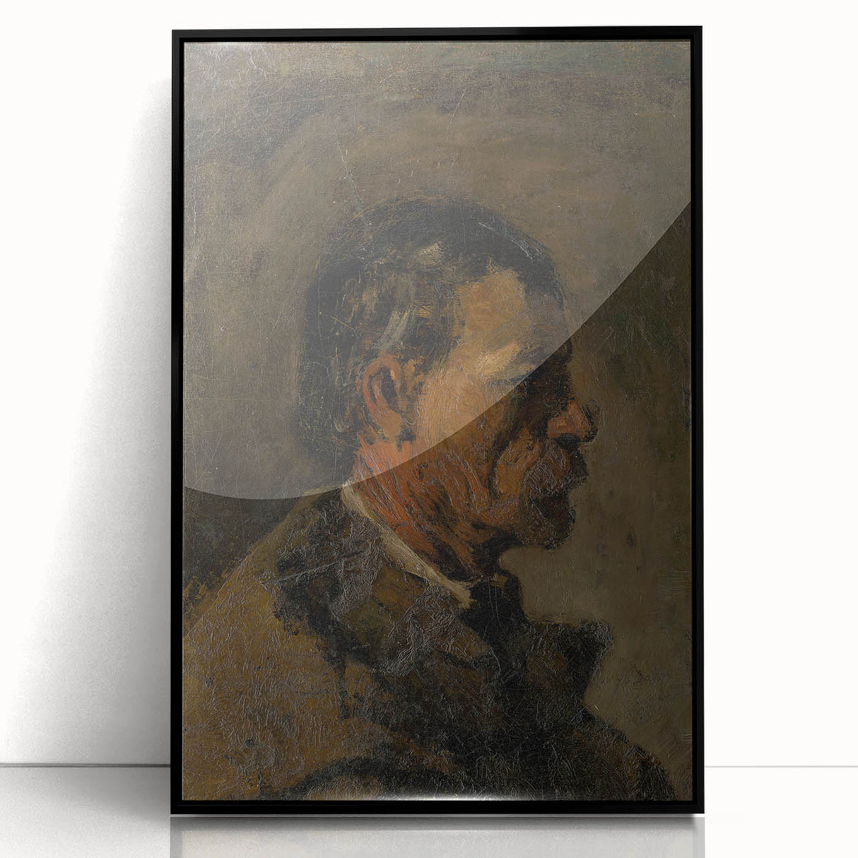 Romanticism Art: Older Man Profile by Mednyánszky Canvas Print