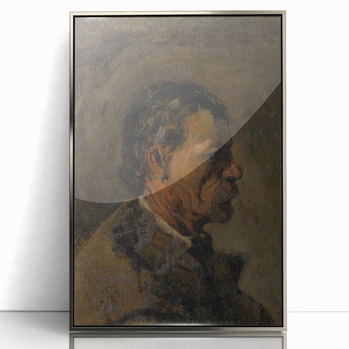 Romanticism Art: Older Man Profile by Mednyánszky Canvas Print