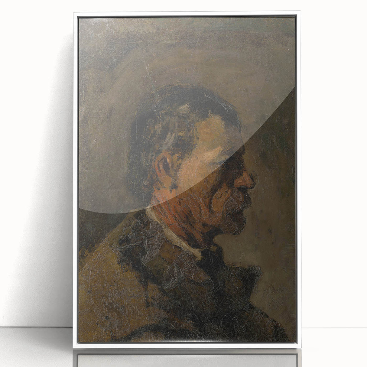 Romanticism Art: Older Man Profile by Mednyánszky Canvas Print