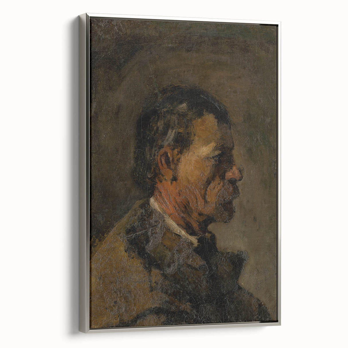 Romanticism Art: Older Man Profile by Mednyánszky Canvas Print
