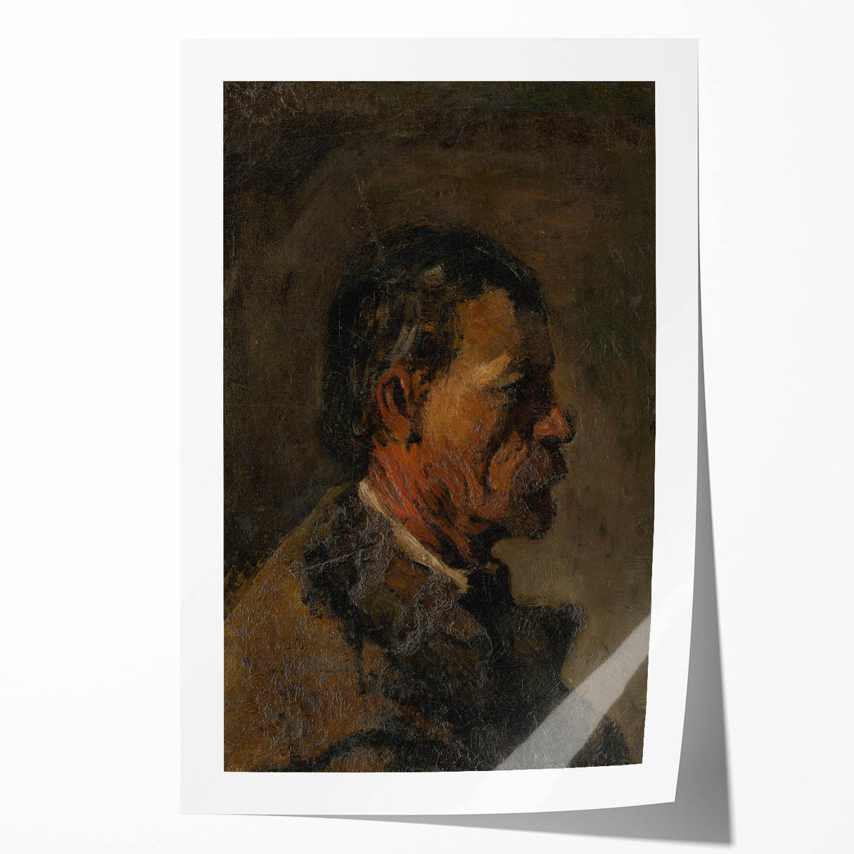 Romanticism Art: Older Man Profile by Mednyánszky Canvas Print