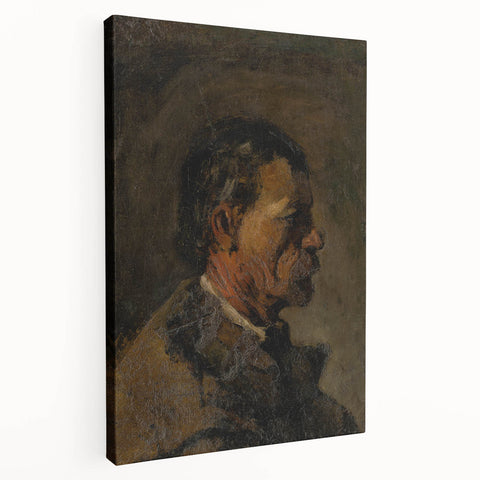 Romanticism Art: Older Man Profile by Mednyánszky Canvas Print