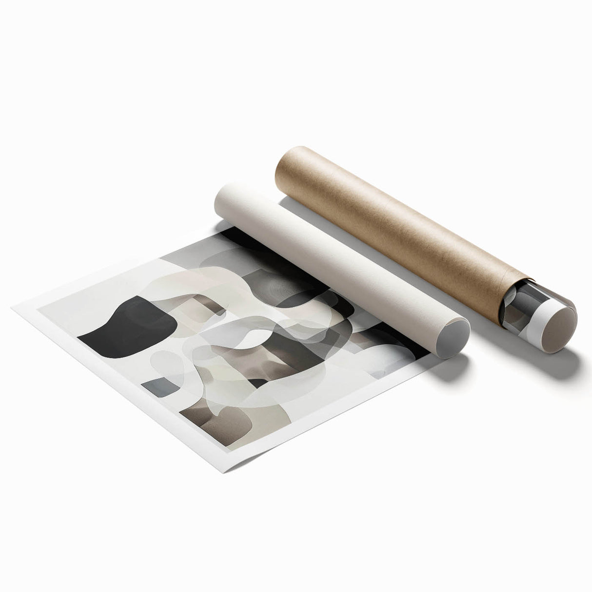 Black and White Abstract Bedroom Wall Art – Modern Canvas Print