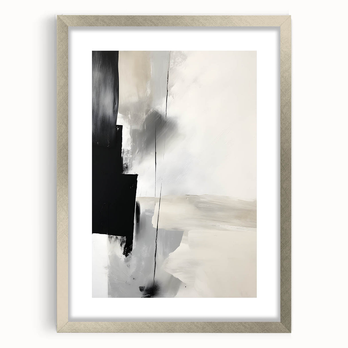 Acrylic Dining Room Artwork – Monochrome Abstract Canvas Print