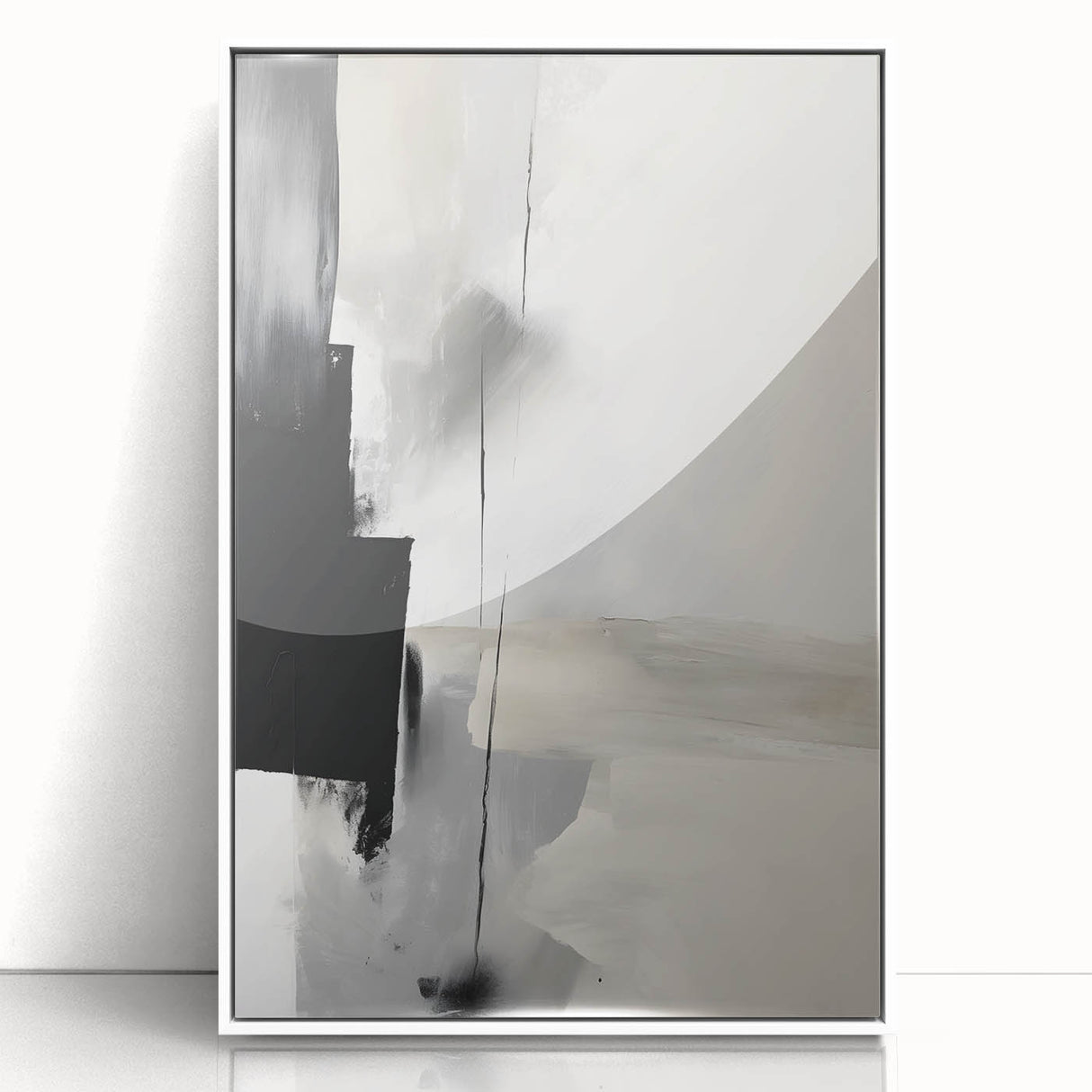 Acrylic Dining Room Artwork – Monochrome Abstract Canvas Print